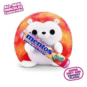 Snackles Series 2 Hedgehog & Mentos 8 Inch Plush by ZURU, Ultra Soft Plush, (new